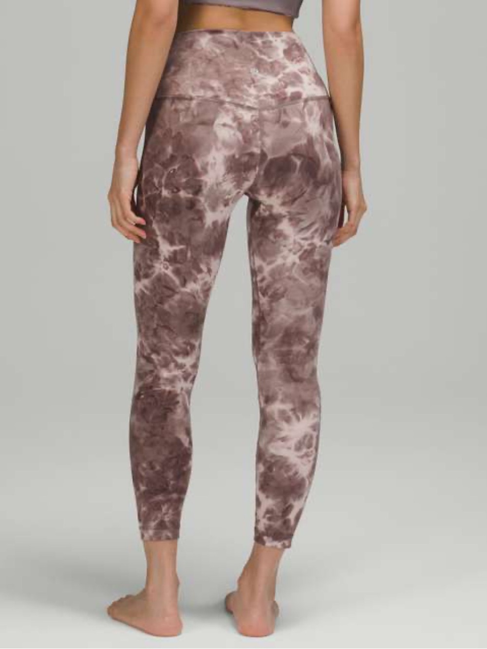 Lululemon Align High Rise Crop Leggings Size 2 Rose Gold Foil Marble Print